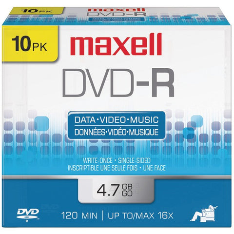 MAXELL 635040-635045-638004 4.7GB 120-Minute DVD-Rs (10 pk)