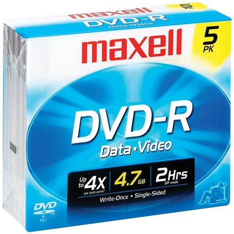 MAXELL 635042-635030-638002 4.7GB 120-Minute DVD-Rs (5 pk)
