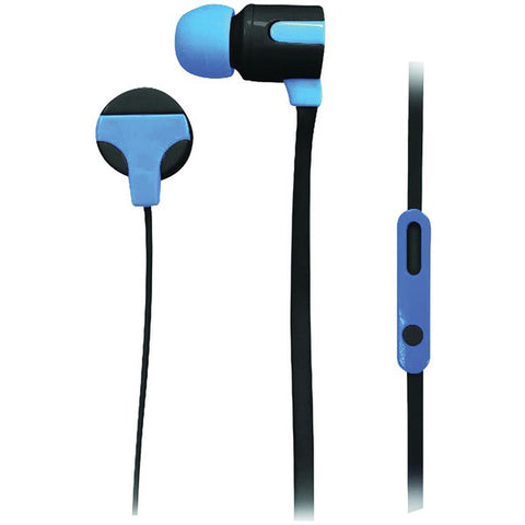 NAXA NE-939 BLUE ASTRA Isolation Stereo Earphones with Microphone (Blue)