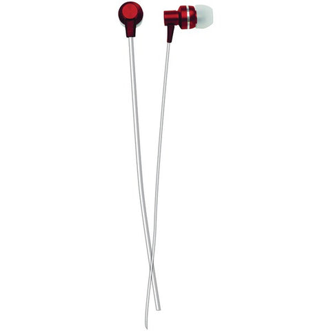 NAXA NE-940 RED METALLIX Isolation Stereo Earphones (Red)
