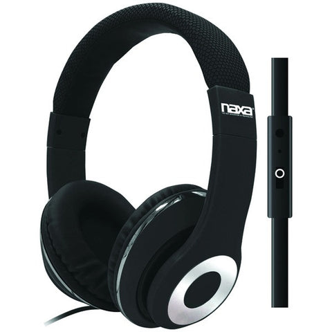 NAXA NE-943 BLACK BACKSPIN Pro Headphones with Microphone (Black)