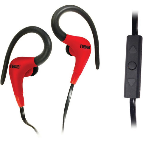 NAXA NE-935R SPIRIT Sport Earphones with Microphone (Red)