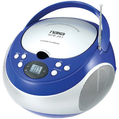 NAXA NPB251BL Portable CD Players with AM-FM Radio (Blue)