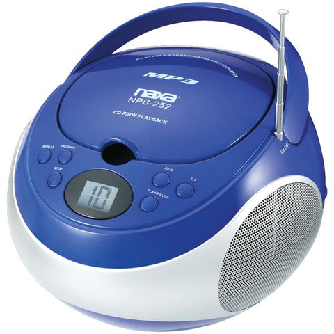NAXA NPB252BL Portable CD-MP3 Players with AM-FM Stereo (Blue)