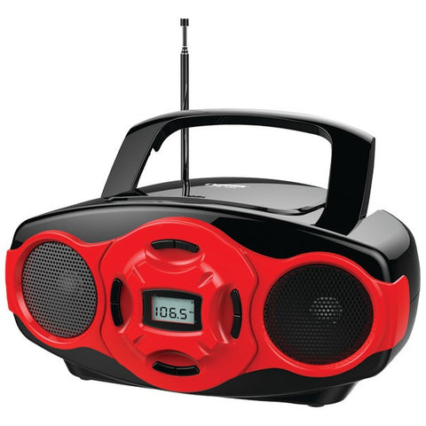 NAXA NPB-264 RE Portable CD-MP3 Mini Boom Boxes & USB Player (Red)