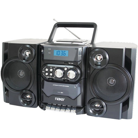 NAXA NPB428 Portable CD-MP3 Player with AM-FM Radio, Detachable Speakers, Remote & USB Input