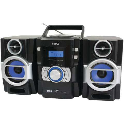 NAXA NPB429 Portable CD-MP3 Player with PLL FM Radio, Detachable Speakers & Remote