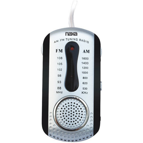 NAXA NR721BK AM-FM Mini Pocket Radio with Speaker (Black)
