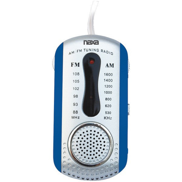 NAXA NR721BL AM-FM Mini Pocket Radio with Speaker (Blue)