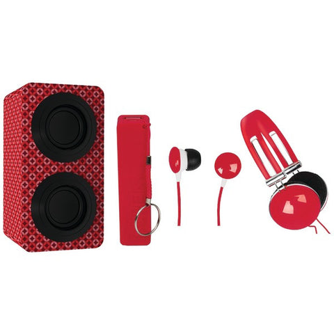 NAXA NAS-3061A RED Portable Bluetooth(R) Speaker Pack (Red)