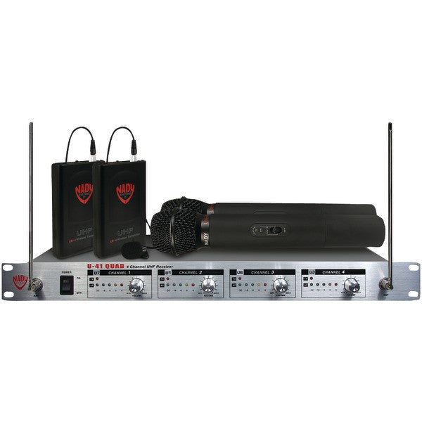 NADY U-41Q 2HT-2LT-O 4-Channel UHF Wireless Microphone System