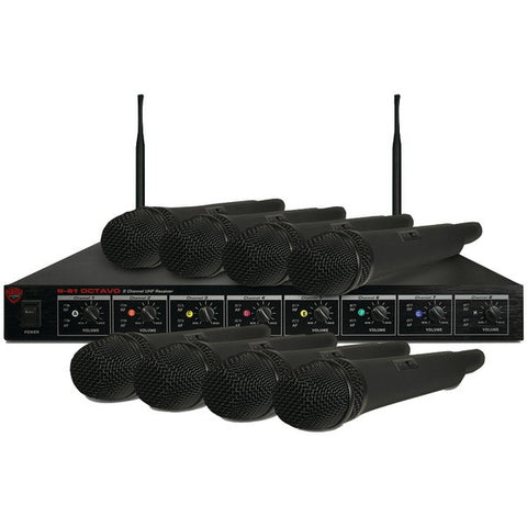 NADY U-81 HT SYS OCTAVO 8-Channel UHF Wireless System with Handheld Microphones