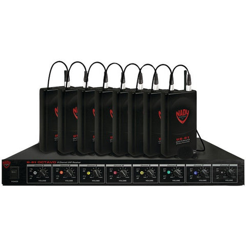 NADY U-81 LT-O SYS OCTAVO 8-Channel UHF Wireless System with Bodypack Microphones