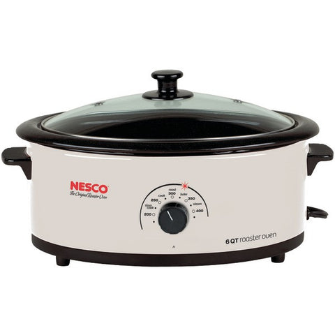 NESCO 4816-14-30 6-Quart Nonstick Roaster Oven (Ivory)