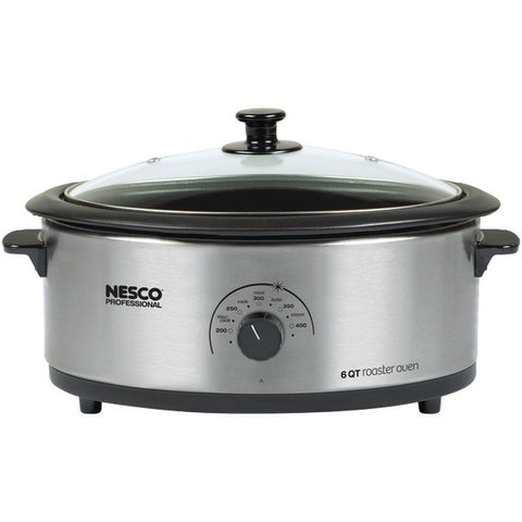 NESCO 4816-25-30 6-Quart Nonstick Roaster Oven (Stainless Steel)