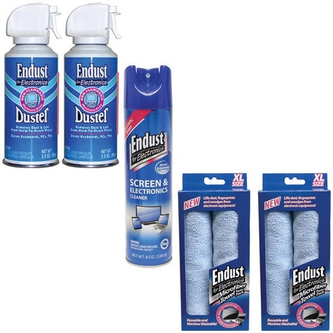Endust 096000 Anti-static Multi Surface Cleaner, 246050 Electronics Duster & 114
