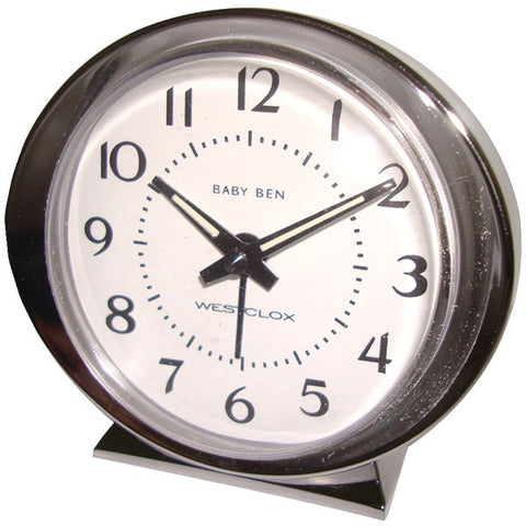 WESTCLOX 11611 Baby Ben Classic Key-Wound Silvertone Alarm Clock