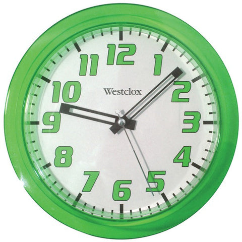 WESTCLOX 32004G 7.75" Translucent Wall Clock (Green)