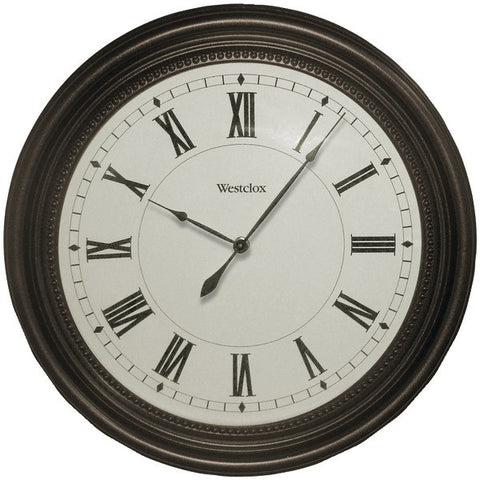 WESTCLOX 32223 16" Round Bronze Oil Rub Case Finish Clock
