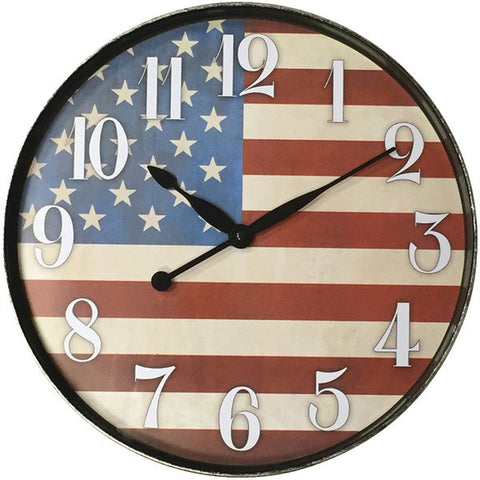 WESTCLOX 32897AF 12" American Flag Wall Clock