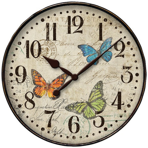 WESTCLOX 32897BF 12" Round Butterfly Wall Clock