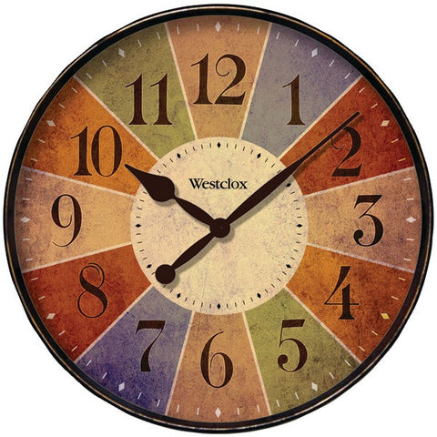 WESTCLOX 32897 12" Round Multicolor Dial Clock