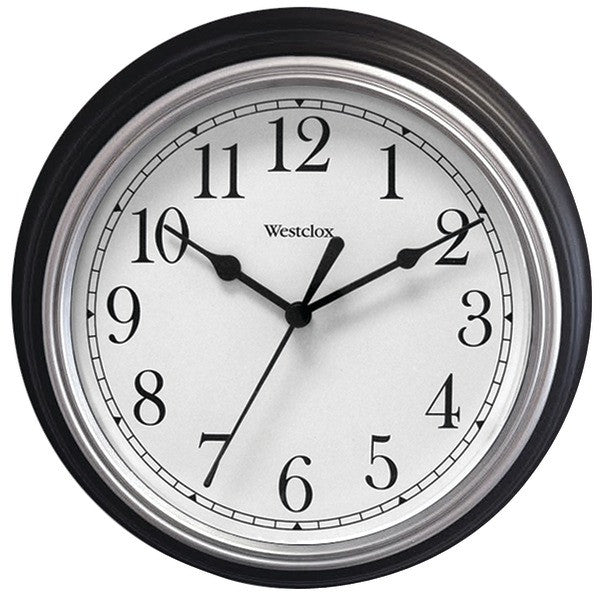 WESTCLOX 46991A 9" Decorative Wall Clock (Black)