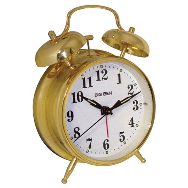 WESTCLOX 70010G Metal Twin Bell Alarm Clock