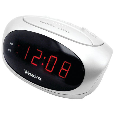 WESTCLOX 70044B Super-Loud LED Electric Alarm Clock (White)