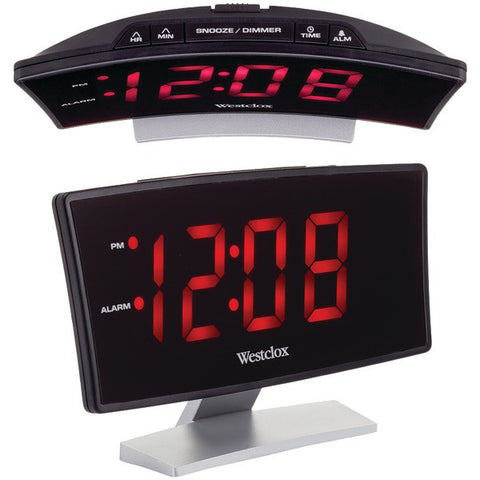 WESTCLOX 71018 Curved-Screen Large Readout Alarm Clock