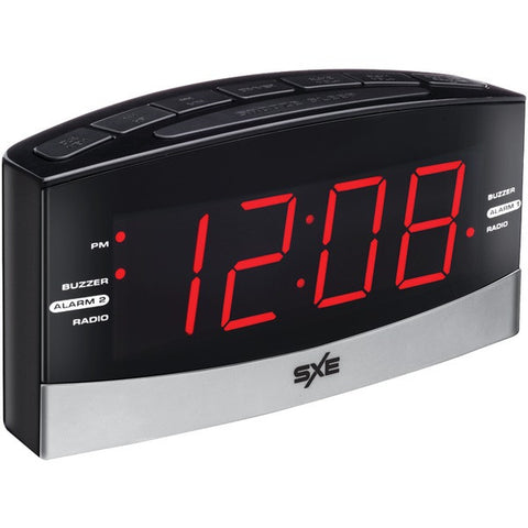 SXE SXE86007 Large Display AM-FM Dual Alarm Clock Radio