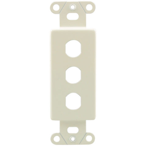 PRO-WIRE IWM-3P-I Decorator-Style 3-Connector Plates (Ivory)