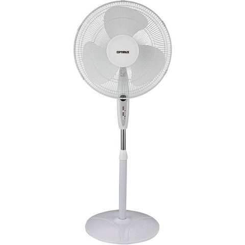 OPTIMUS F-1672WH 16" Oscillating Stand Fan with Remote (White)