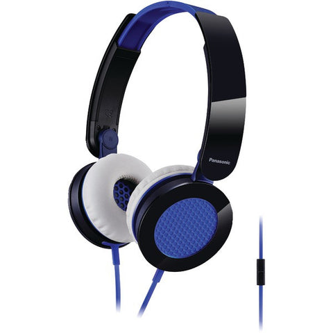 PANASONIC RP-HXS200M-A Sound Rush(TM) On-Ear Headphones with Microphone (Blue)