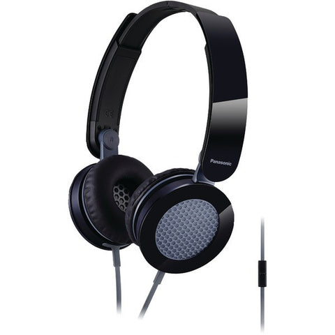 PANASONIC RP-HXS200M-K Sound Rush(TM) On-Ear Headphones with Microphone (Black)