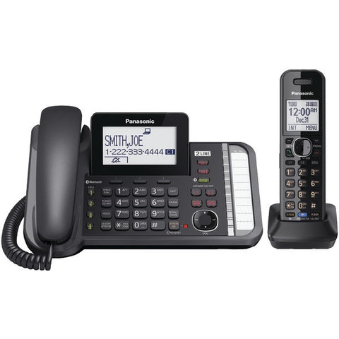 PANASONIC KX-TG9581B DECT 6.0 1.9 GHz Link2Cell(R) 2-Line Digital Corded-Cordless Phone (1 Handset)