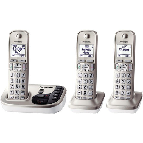 PANASONIC KX-TGD223N DECT 6.0 Plus Expandable Digital Cordless Answering System (3-Handset System)