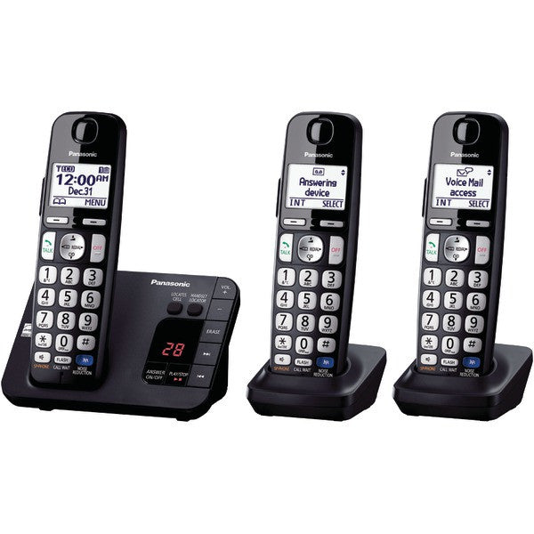 PANASONIC KX-TGE233B DECT 6.0 Plus Expandable Digital Cordless Answering System (3-Handset System)