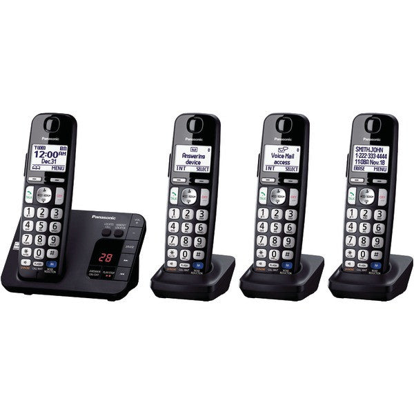 PANASONIC KX-TGE234B DECT 6.0 Plus Expandable Digital Cordless Answering System (4-Handset System)