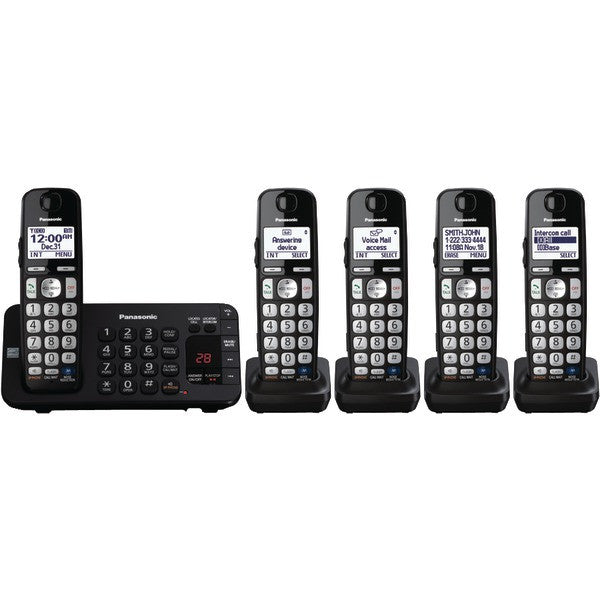 PANASONIC KX-TGE245B DECT 6.0 Plus Expandable Digital Cordless Answering System (5-Handset System)