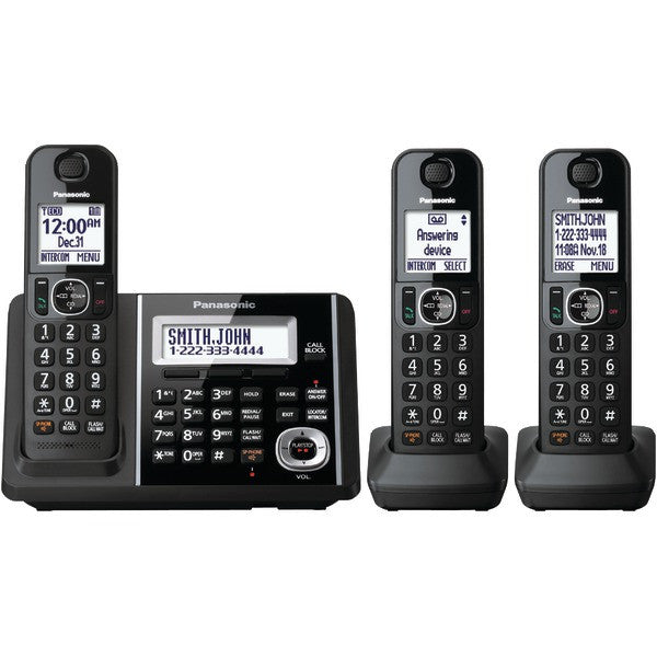 PANASONIC KX-TGF343B DECT 6.0 1.9 GHz Expandable Digital Cordless Phone System (3 Handsets)