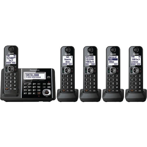 PANASONIC KX-TGF345B DECT 6.0 1.9GHz Digital Cordless Phone (5 Handsets)