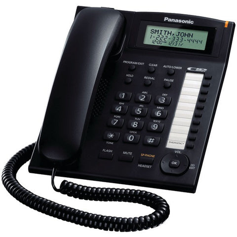 PANASONIC KX-TS880B Single-Line Corded Integrated Phone System with 10 One-Touch Dialer Stations (Black)
