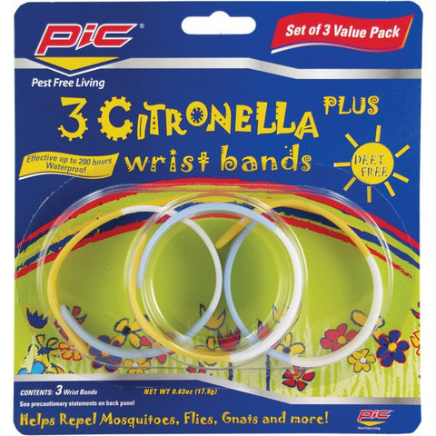PIC BAND3 PIC Citronella Plus Wristband, 3 ct