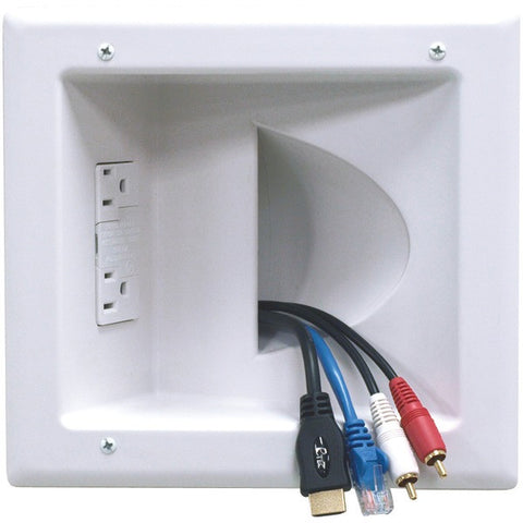 PEERLESS-AV IBA5-W In-Wall Plastic Cable Plate (With Surge Suppressor)