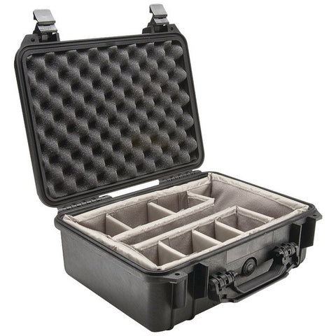 PELICAN 1450-004-110 Protector Case(TM) with Padded Divider (1450 Case; Dim: 14.62"L x 10.18"W x 6"H)