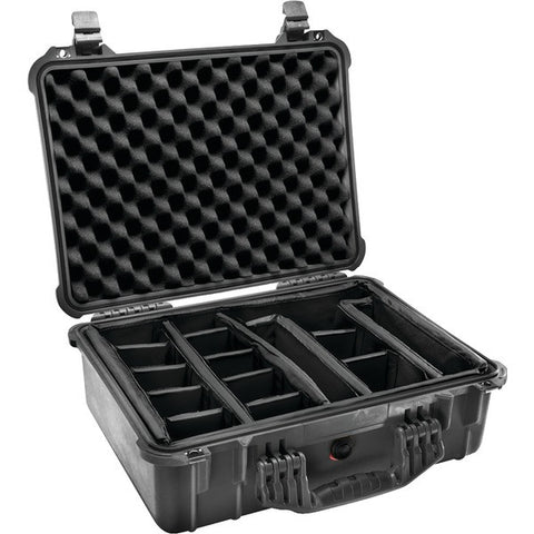 PELICAN 1520-004-110 Case with Padded Divider (1520 Case; Dim: 18.06"L x 12.89"W x 6.72"H)