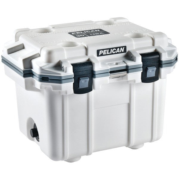 PELICAN 30Q-1-WHTGRY 30-Quart Elite Cooler (White with Gray Trim)