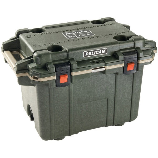 PELICAN 50Q-2-ODTAN 50-Quart Elite Deluxe Cooler (Green)