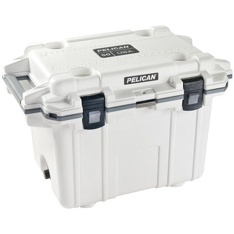 PELICAN 50Q-1-WHTGRY 50-Quart Elite Deluxe Cooler (White)